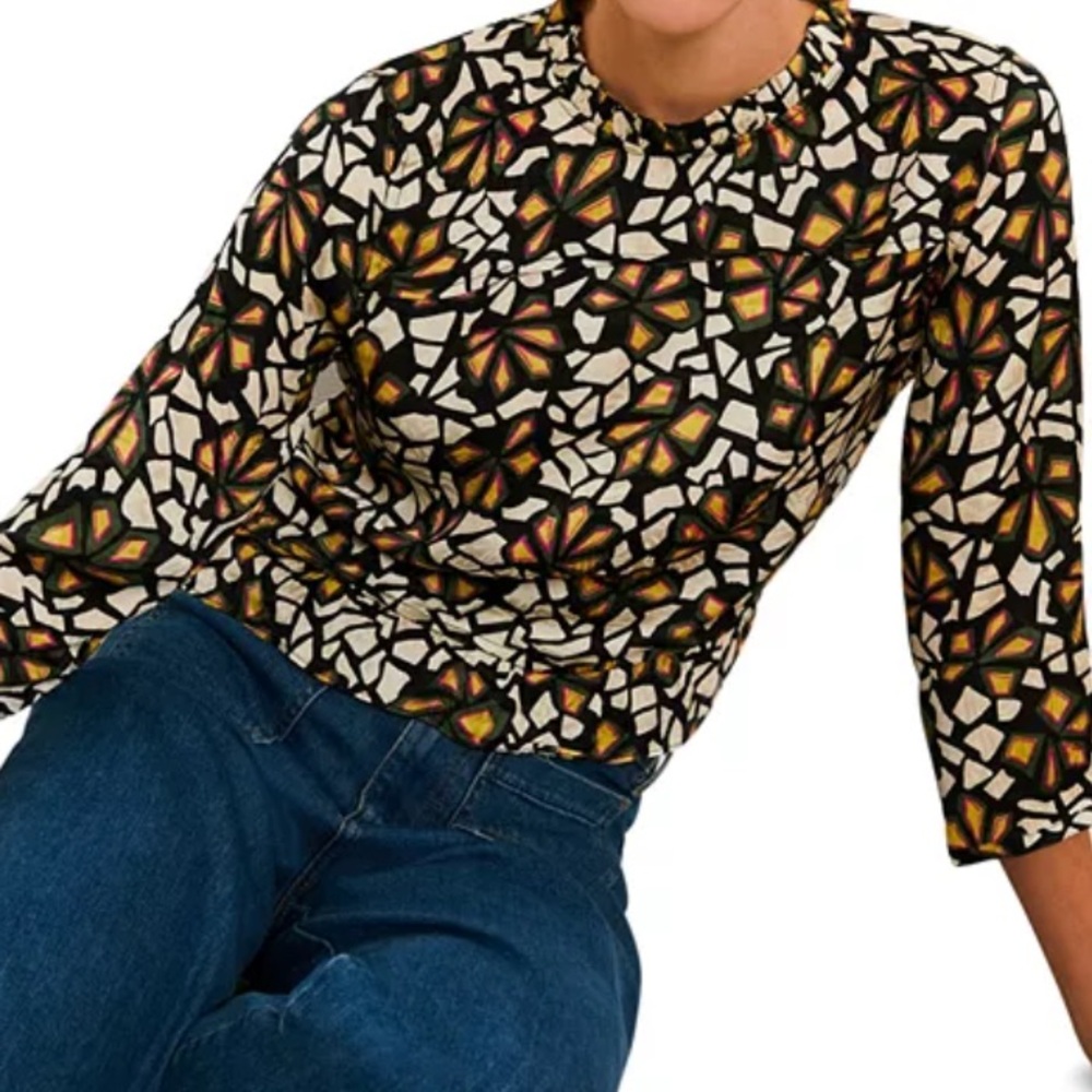 ba&sh Multicolor Geometric Button Down Shirt - Picture 2 of 9